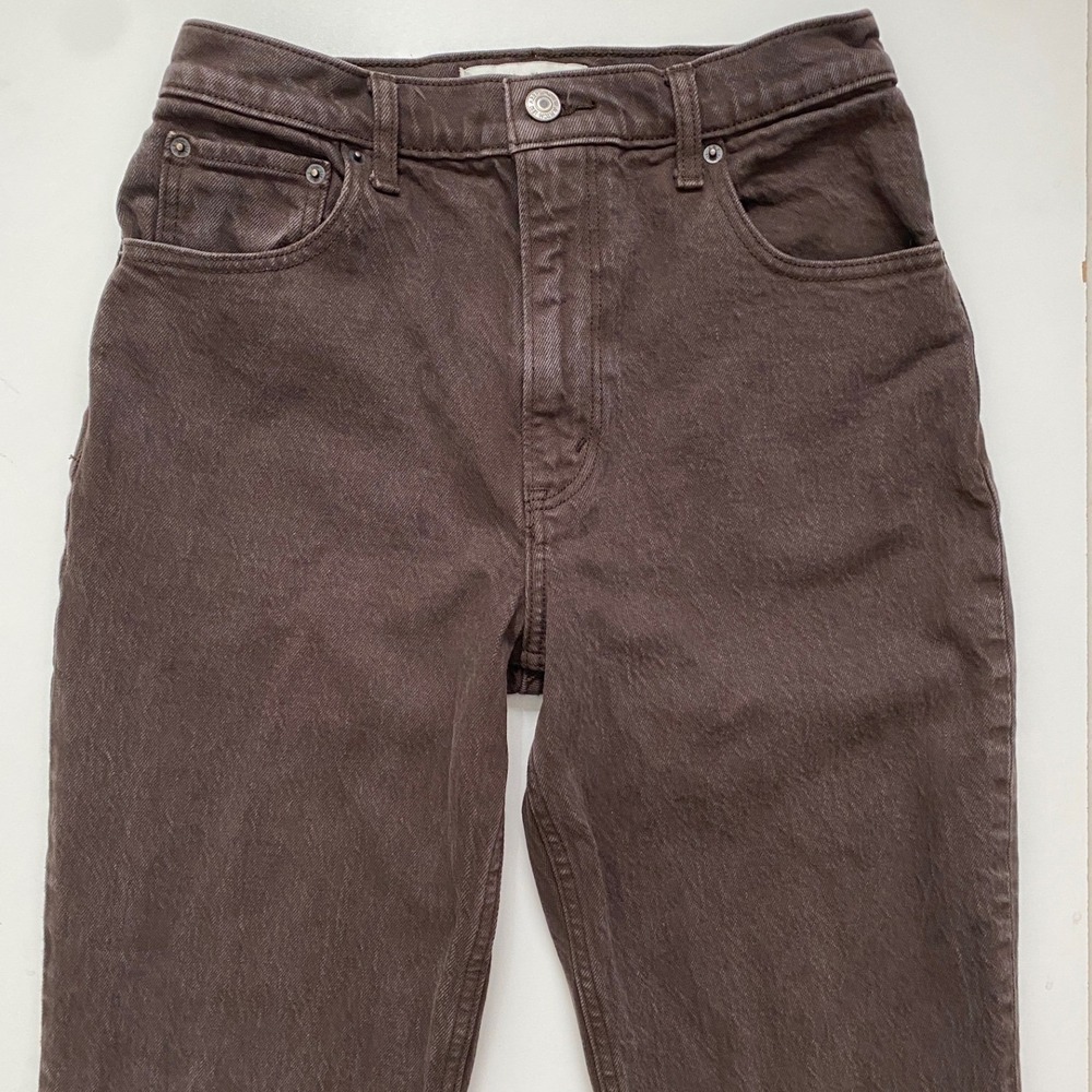 Abercrombie & Fitch The 90s Straight Ultra High Rise Brown Jeans 26/2S 15501304 - Picture 11 of 11